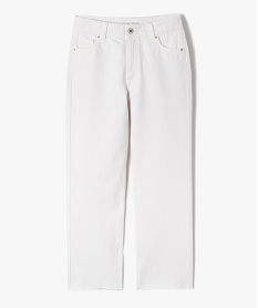 GEMO Jean fille regular 78e à taille haute et finitions sans coutures blanc standard
