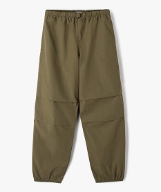 GEMO Pantalon parachute fille coupe large resserré aux chevilles kaki standard