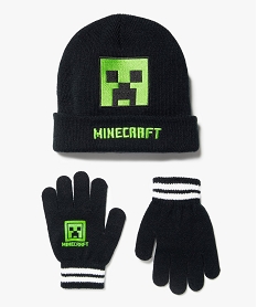 GEMO Ensemble garçon 2 pièces : bonnets + gants - Minecraft Noir