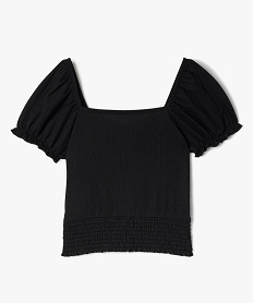 blouse fille imprimee avec finitions smockees noir chemises et blousesI846801_3
