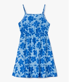 GEMO Robe fille à fines bretelles et volant dans le bas bleu standard