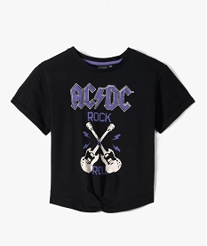 GEMO Tee-shirt fille à manches courtes avec motif rock - ACDC noir standard
