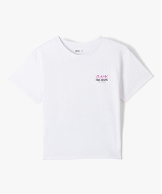 GEMO Tee-shirt fille à manches courtes avec motif rock dans le dos blanc standard