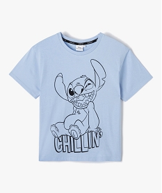 GEMO Tee-shirt fille coupe crop top motif Stitch - Disney bleu standard