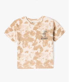 GEMO Tee-shirt fille à motifs tachetés coupe ample Beige
