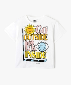 GEMO Tee-shirt fille avec motif XXL - Smiley World blanc standard