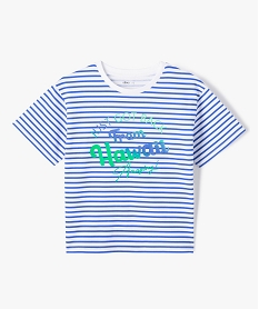 GEMO Tee-shirt fille à rayures coupe oversize bleu standard