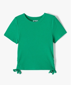 GEMO Tee-shirt fille à manches courtes avec liens sur les côtés Vert