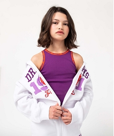 GEMO Débardeur fille court et imprimé violet standard