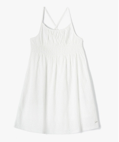 robe fille a bretelles avec broderie anglaise - lulucastagnette blancI856401_1