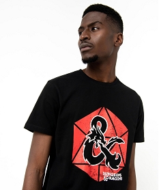 GEMO Tee-shirt manches courtes imprimé homme - Donjons & Dragons Noir