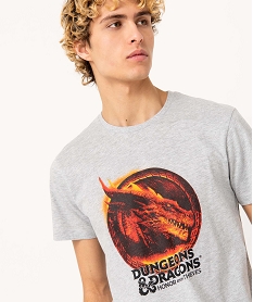 tee-shirt homme a manches courtes chine et imprime - donjons et dragons grisI859101_2