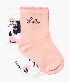 chaussettes bebe fille imprimees - lulucastagnette (lot de 2) rose chaussettesI859401_1