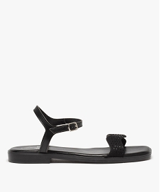 GEMO Sandales femme avec bride à strass en forme de vague noir standard