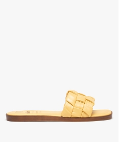GEMO Mules femme avec dessus tressé et semelle à bout carré jaune standard