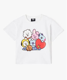 GEMO Tee-shirt fille coupe oversize avec motif - BT21 Blanc