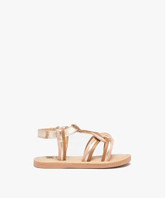 GEMO Sandales bébé fille en cuir à brides tressées effet métallisé - NA! coloris assortis