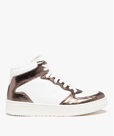GEMO Baskets femme mid-cut à détails brillants blanc standard