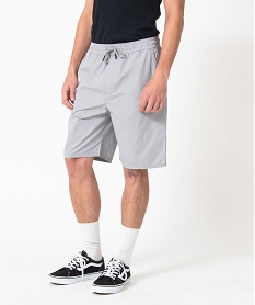 GEMO Bermuda en toile à taille élastique homme gris standard
