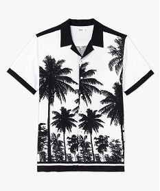 chemise manches courtes bicolore motif palmiers homme imprimeI889601_4