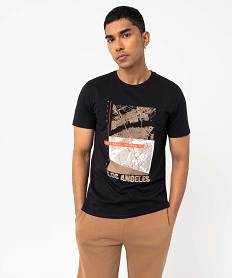 tee-shirt homme a manches courtes imprime los angeles noirI890501_1