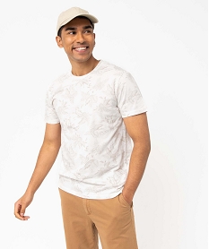 GEMO Tee-shirt homme à manches courtes motif tropical Imprimé