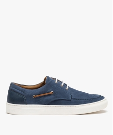 chaussures bateau homme dessus en cuir uni a semelle contrastante - taneo bleuI892901_1