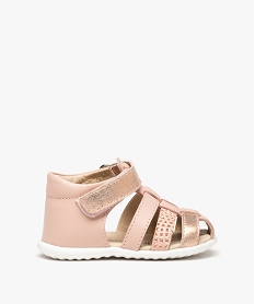 GEMO Sandales bébé fille en cuir avec détails scintillants rose standard