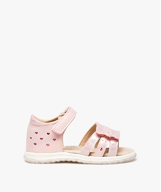 GEMO Sandales bébé fille avec brides scintillantes et motifs coeurs - Beppi rose standard