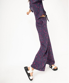 GEMO Pantalon ample imprimé femme Violet