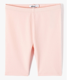 GEMO Leggings court en coton stretch fille Rose