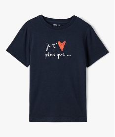 tee-shirt enfant avec message et coeur bleu tee-shirtsI939701_1