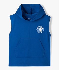 sweat garcon a capuche sans manches bleu sweatsI943401_1