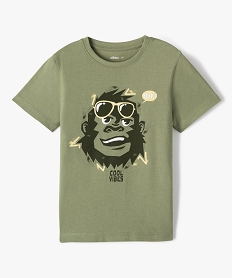 GEMO Tee-shirt garçon à manches courtes avec motifs Vert