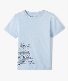 GEMO Tee-shirt garçon à manches courtes avec motifs Bleu