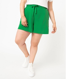 short en matiere satinee femme grande taille vert pantacourts et shortsI944501_2