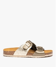 GEMO Mules femmes à brides asymétriques fantaisie Jaune