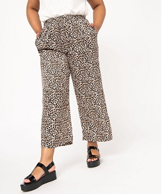 GEMO Pantalon ample à motif léopard femme grande taille Imprimé