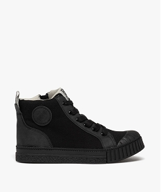 GEMO Baskets garçon mid-cut en toile unie à bout renforcé noir standard