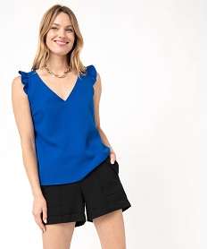 GEMO Blouse sans manches dos ouvert femme Bleu