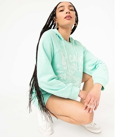 GEMO Sweat femme à capuche coupe courte - Camps United Vert