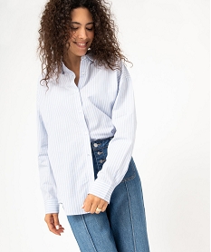 GEMO Chemise large rayée à manches longues femme Bleu