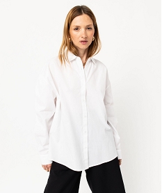 GEMO Chemise à manches longues coupe oversize femme Blanc