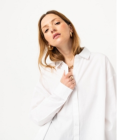 chemise a manches longues coupe oversize femme blanc chemisiersI956201_2