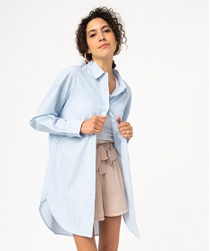 GEMO Chemise longue rayée à manches longues femme Imprimé