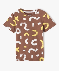 GEMO Tee-shirt manches courtes à motifs graphiques garçon Brun