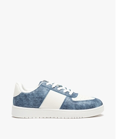 GEMO Baskets fille bicolores et scintillantes à lacets bleu chine