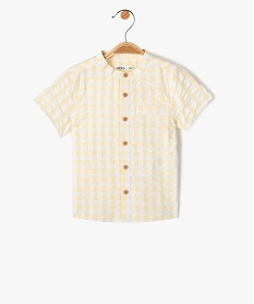chemise bebe garcon a manches courtes et rayures beigeI958301_4