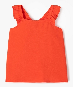 GEMO Blouse à bretelles volantées avec dos fantaisie fille orange standard
