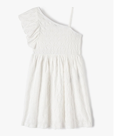GEMO Robe courte asymétrique en maille ajourée fille Beige